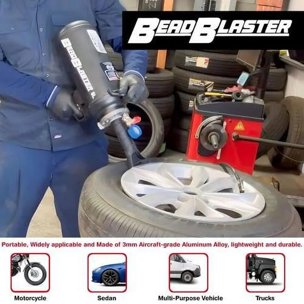 BEAD BLASTER 6L Professional Automotive Tools, Portable Tire Bead Seater Air Blaster Tool Trigger Seating Inflator Black