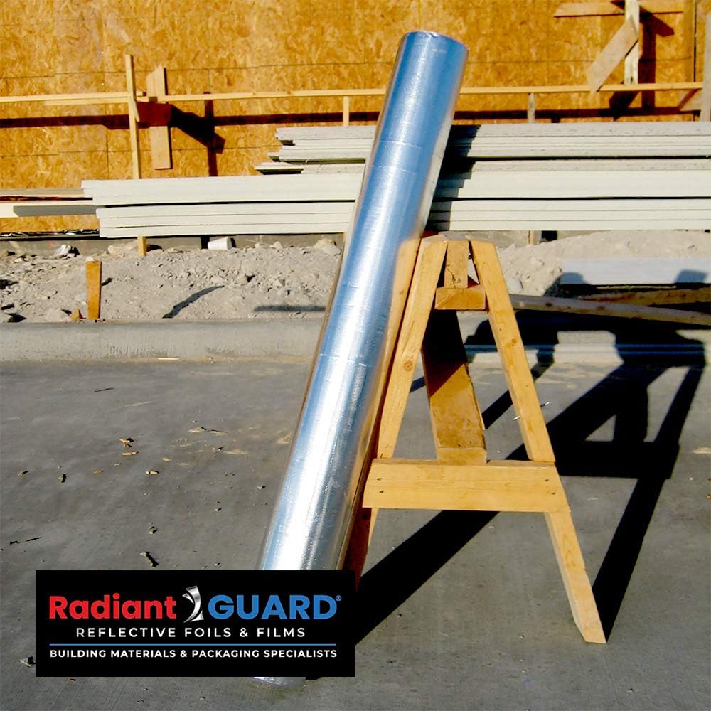 RadiantGUARD Xtreme Radiant Barrier Metalized INDUSTRIAL Grade 500 sq ft roll | 48-inch by 125-feet | X-500-B | Reflective Radiant Barrier Perforated Foil Attic Foil – Blocks 95% of Heat