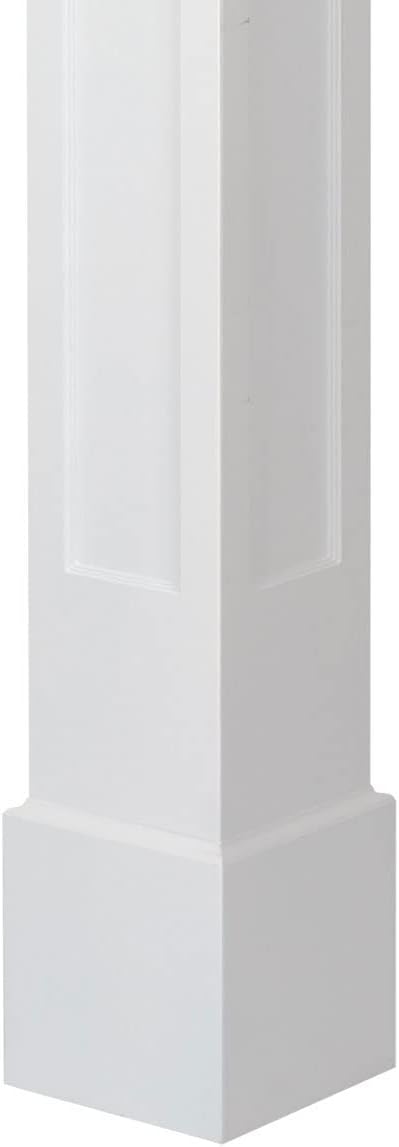 Ekena Millwork EnduraCraft 16"W x 8'H Premium Square Non-Tapered Recessed Panel PVC Endura-Craft Column Wrap Kit, Standard Capital & Base