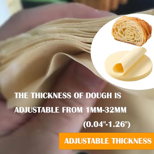 INTBUYING TableTop Dough Sheeter Machine Commercial Reversible Sheeter Croissant Fondant Dough Rollar Press Sheeter for Pie Crust Crisp Cookie Bakery/Home Bread Dough Equipment 550W 110V