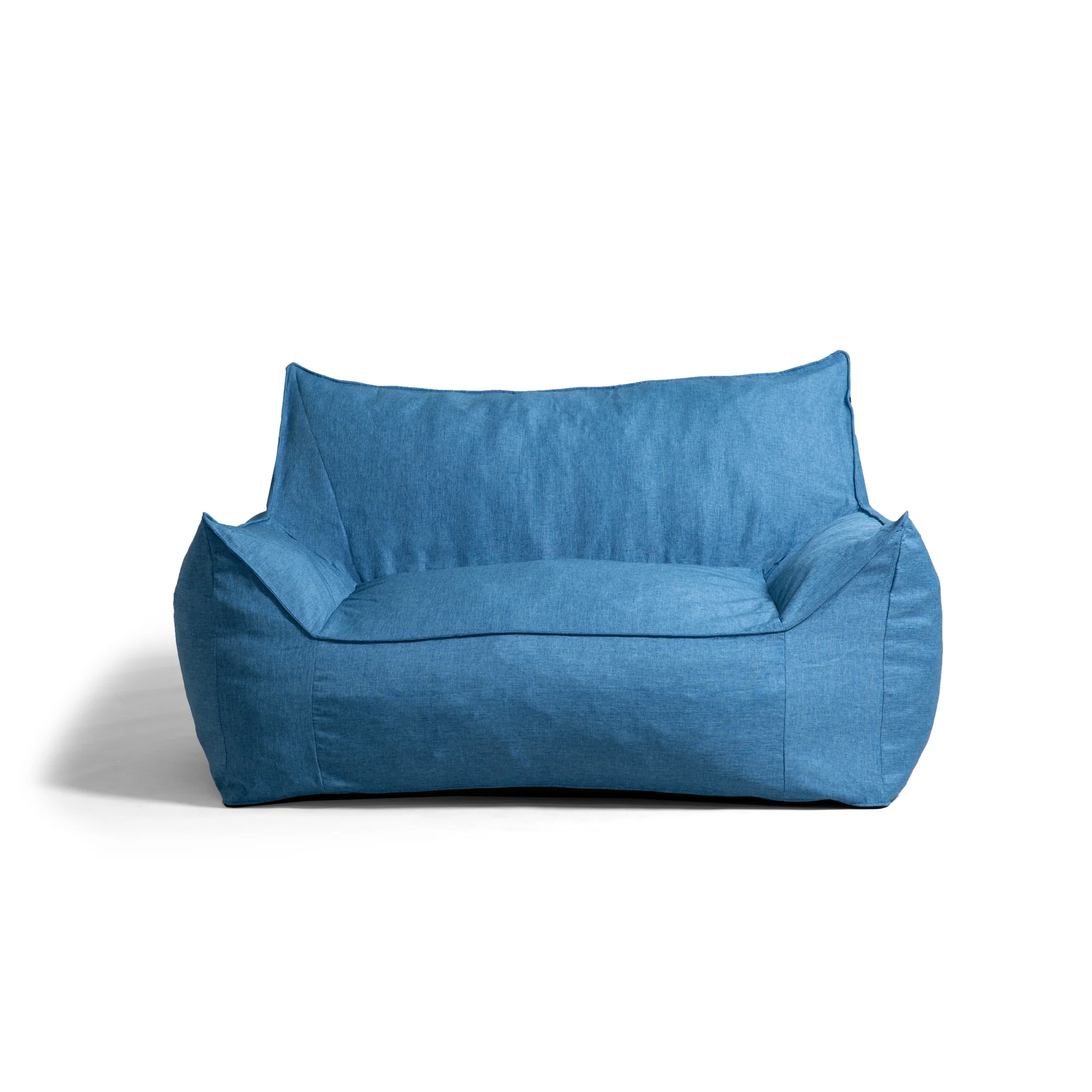 Big Joe Imperial Fufton Foam Filled Bean Bag Sofa with Removable Cover, Pacific Blue Union, Durable Woven Polyester, 5 feet Giant