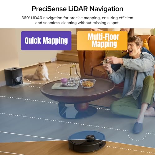 roborock Q5 Max+ Robot Vacuum with Self-Empty Dock, Upgraded from Q5+, 5500 Pa Suction, DuoRoller Brush, Hands-Free Cleaning for up to 7 Weeks, PreciSense LiDAR Navigation, App & Voice Control