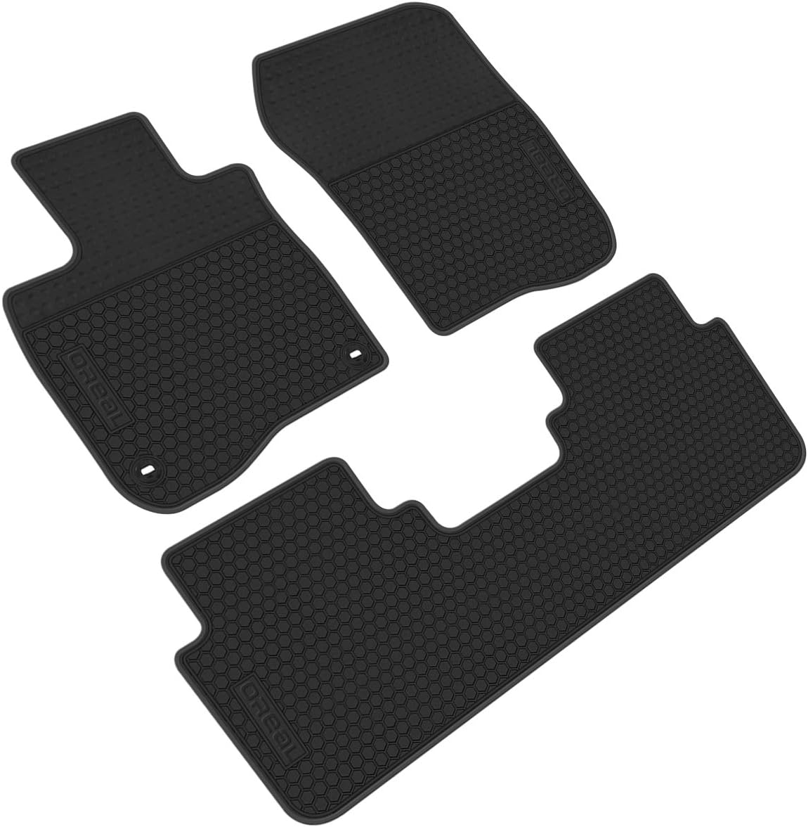 iallauto All Weather Floor Liners Custom Fit Honda CR-V CRV 5th 2017 2018 2019 2020 2021 Heavy Duty Rubber Car Mats Vehicle Carpet Odorless-Full Black Pack of 2