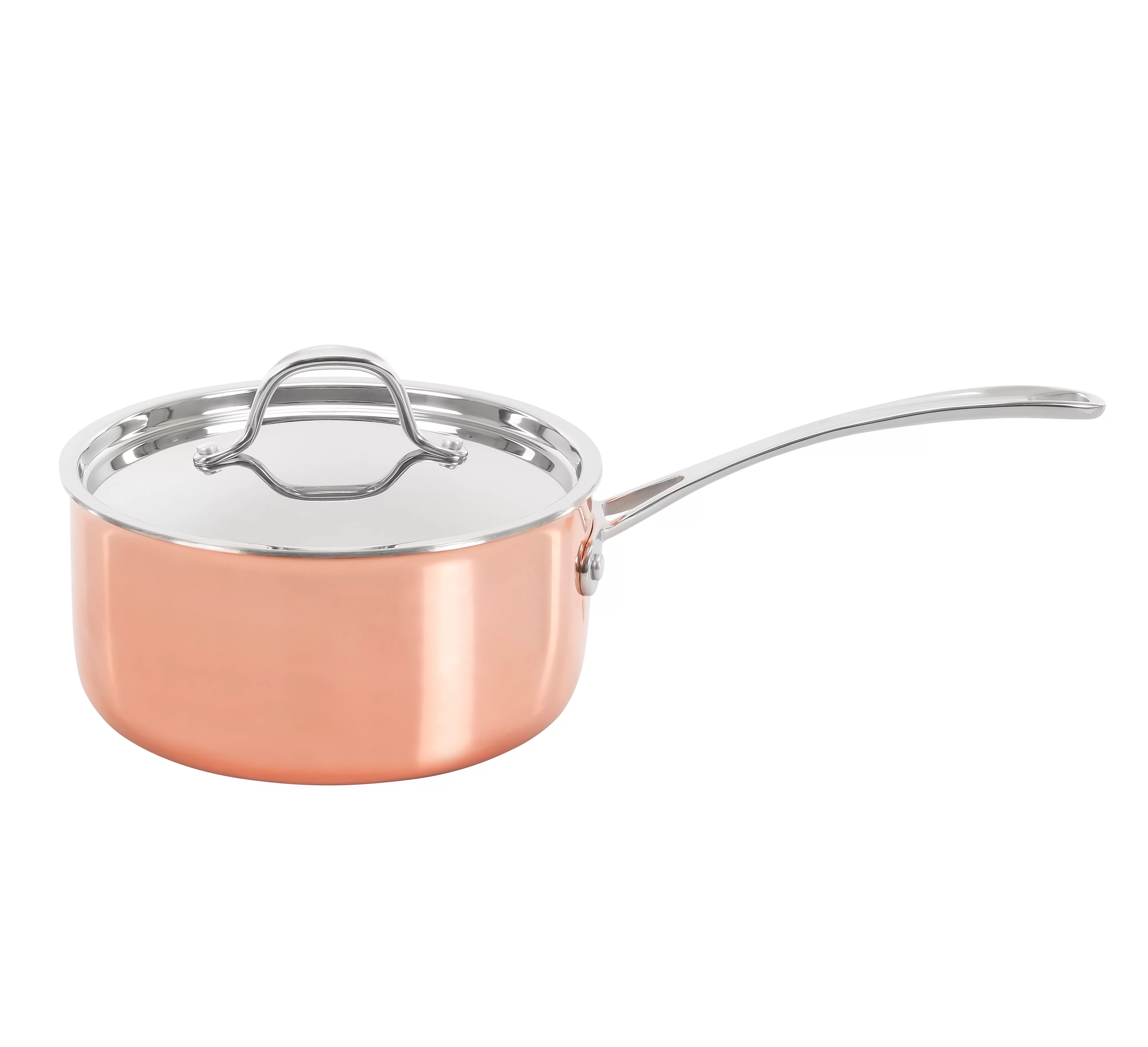 CONCORD 8 Piece Triply Natural Copper Premium Cookware Set