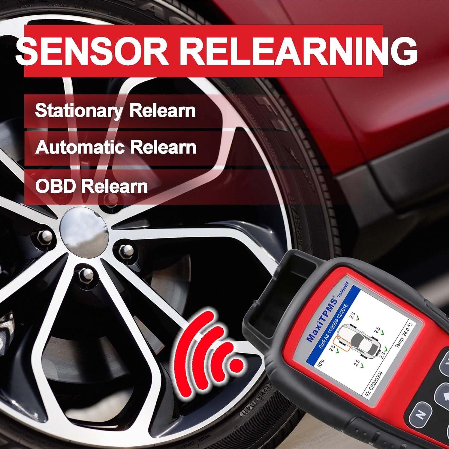 Autel TPMS Programming Tool TS508WF, TPMS Sensor Programmer, TPMS Relearn Tool, TPMS Reset Tool, Activate Read Copy Tire Sensor, Free Lifetime Update, Advanced TS408 TS501 TS508