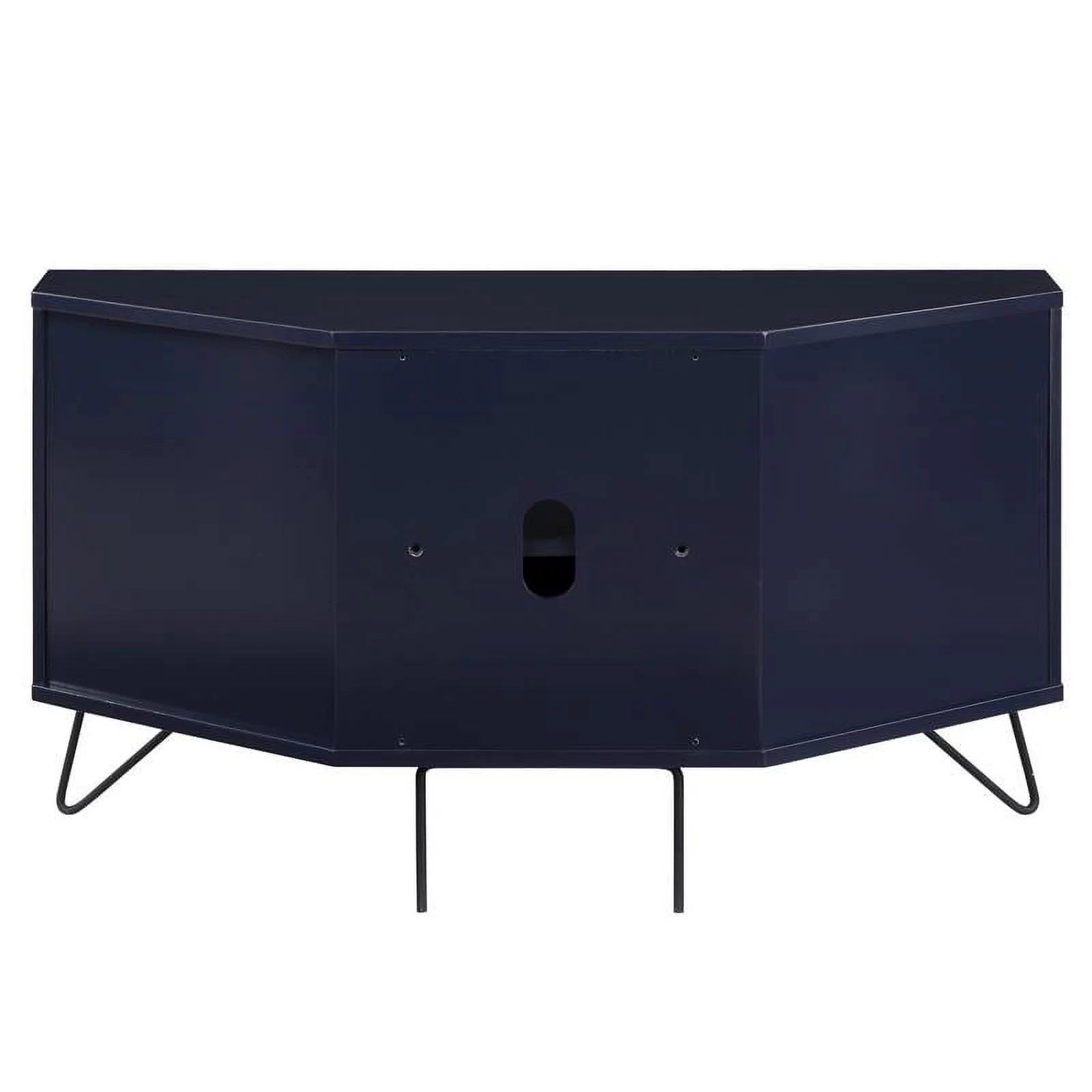 Bowery Hill Modern Wood Multi-Storage Corner TV Stand in Navy