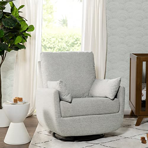 DaVinci Juno Swivel Glider in Ivory Boucle, Greenguard Gold & CertiPUR-US Certified