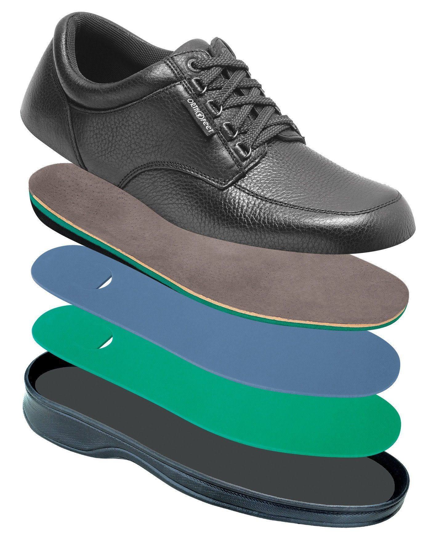 OrthoFeet Men&s Avery Island, Black Leather