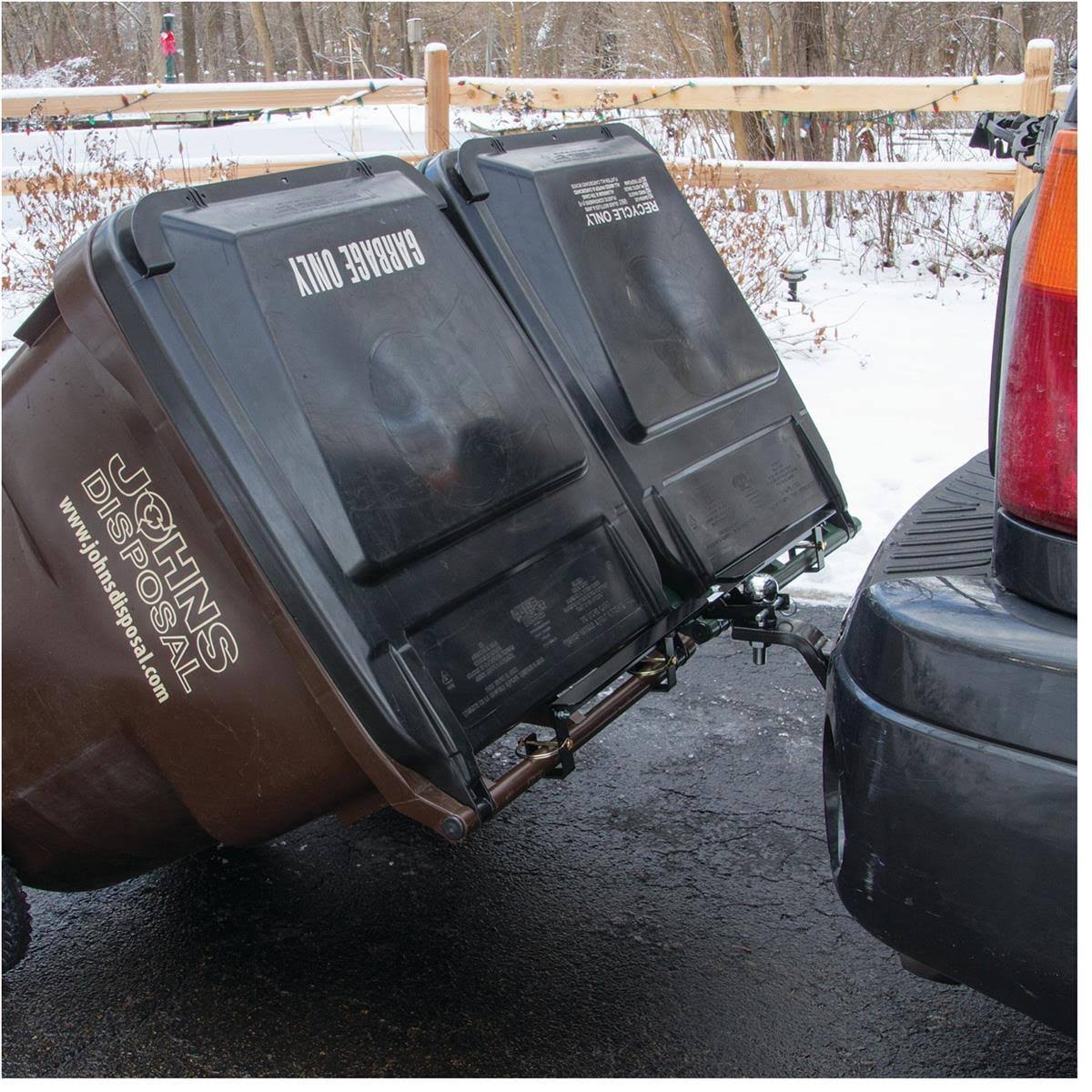 Dual-Can Garbage Can Hauling Hooks, Ball Mounted by Gemplers