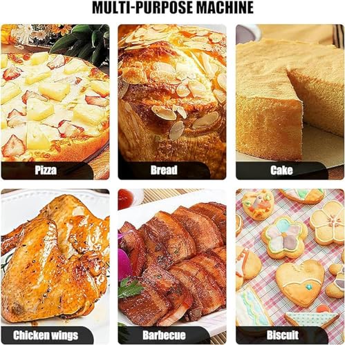 2000W/3000W Electric Pizza Oven, Single/Double Deck Commercial Pizza Drawer Toaster Oven Countertop, Stainless Steel Outdoor BBQ Pizza Oven for Home Restaurant,DoubleLayer