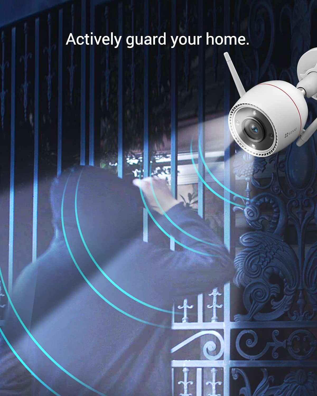 EZVIZ Security Camera Outdoor, 2K WiFi Camera with Motion Alert, Color Night Vision and IP67 Waterproof, AI-Powered Person Detection, Two-Way Audio, Compatible with Alexa Google Home | C3TN