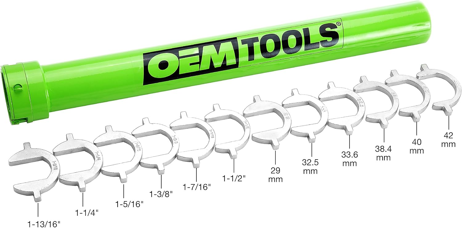 OEMTOOLS 27178 Master Inner Tie Rod Tool Set, Remove & Install Tie Rods in Cars, Pickups, and SUVs, Includes 12 Crowfoot Adapters & 1/2 Inch Drive Tube