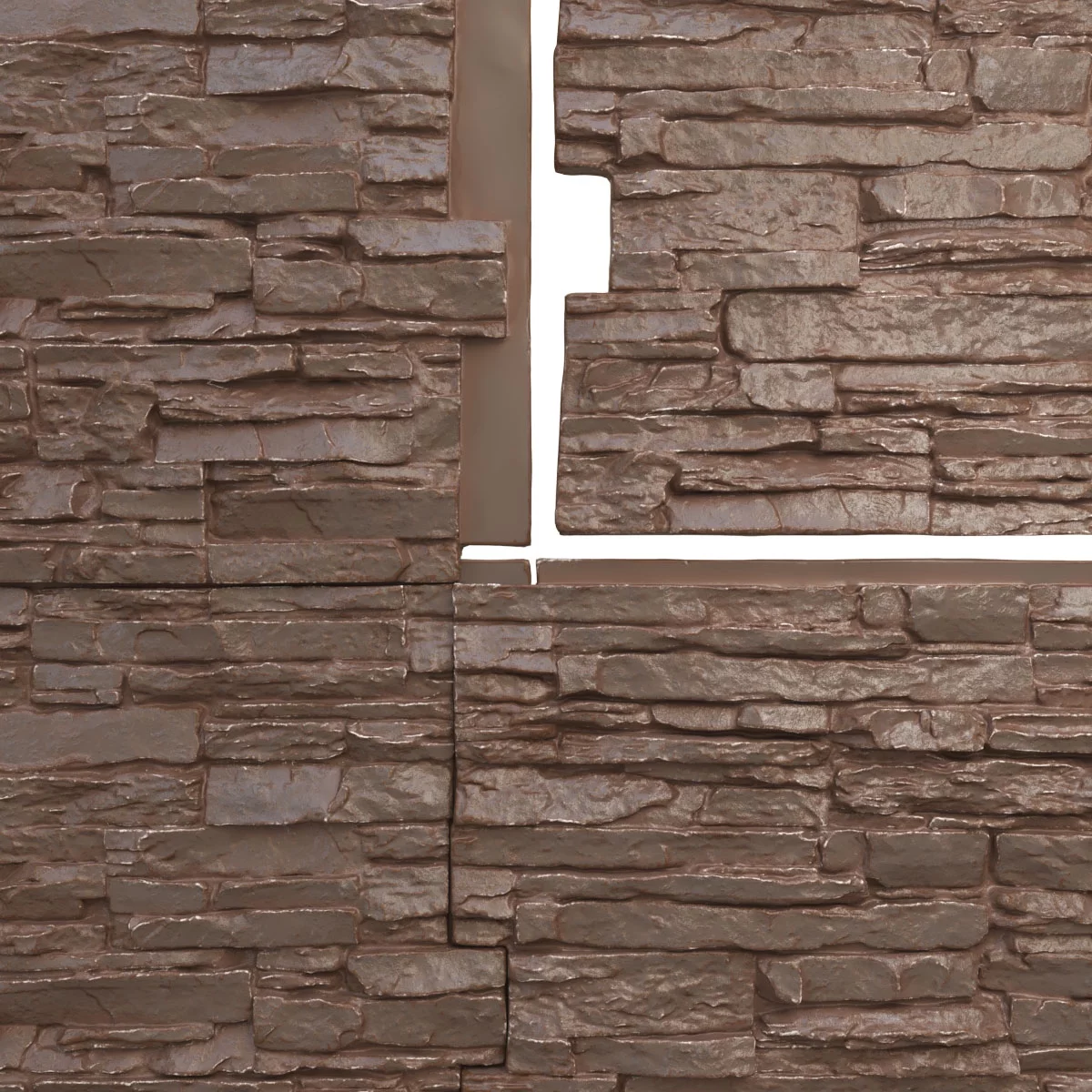 Ekena Millwork 45 3/4"W x 24 1/2"H x 1 1/4"D Canyon Ridge Stacked Stone, StoneWall Faux Stone Siding Panel, Autumn Bronze