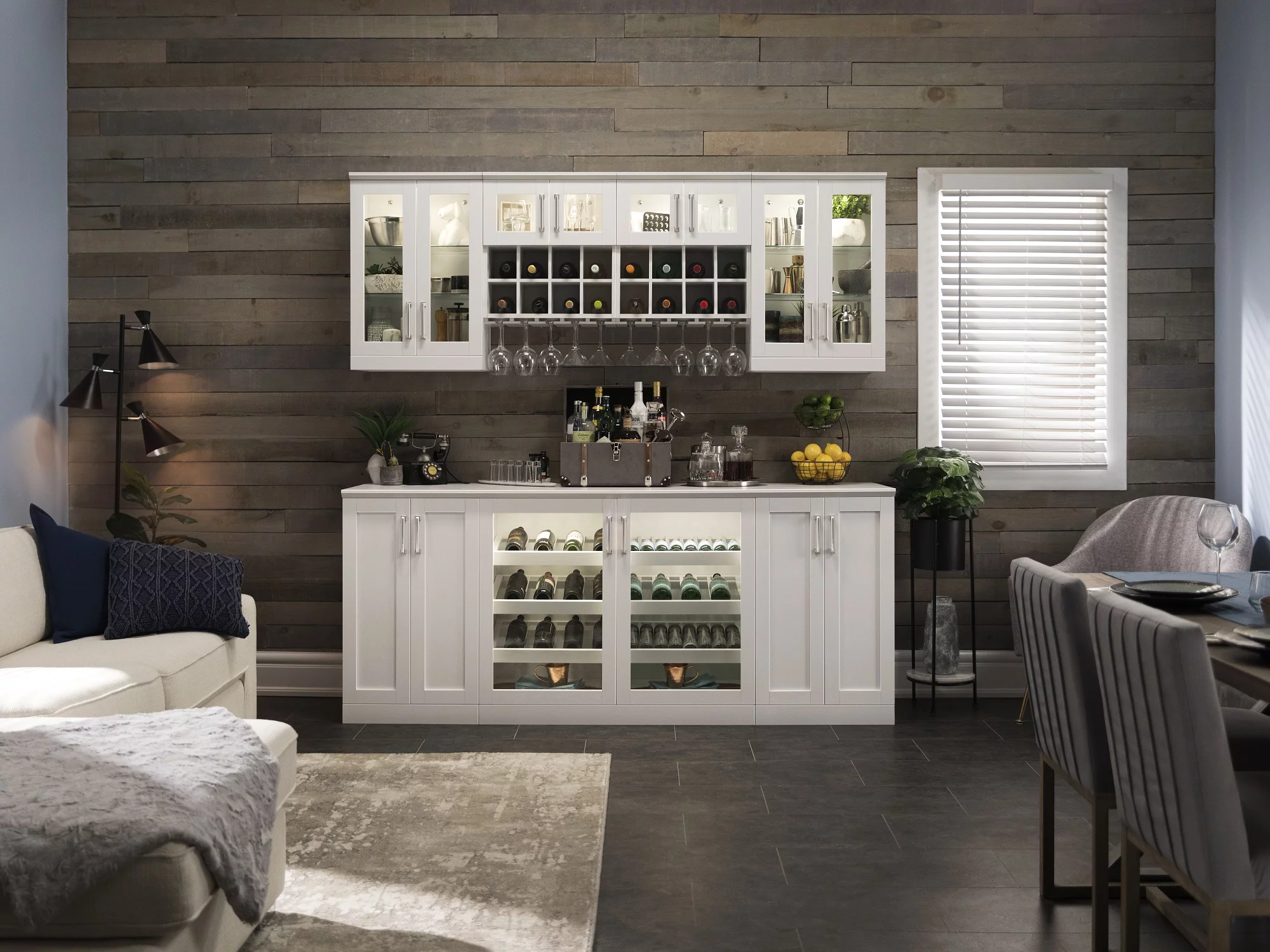 Home Bar Series 4 Piece Cabinet Set - 21 in.