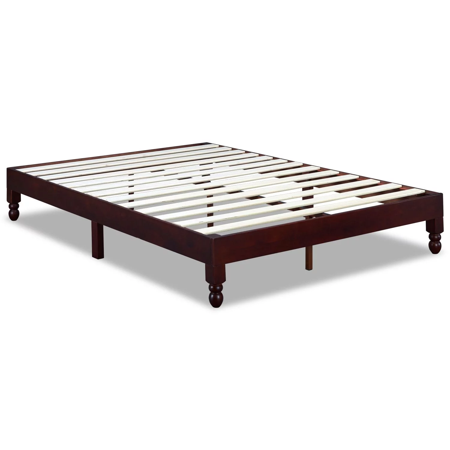 BIKAHOM Houston Full Size Bed Frame, 12 Inch Solid Wood Platform Bed with Under Bed Storage Space, No Box Spring Needed, Strong Wooden Slat Support, Easy Assembly Bedroom Furniture, Espresso Finish