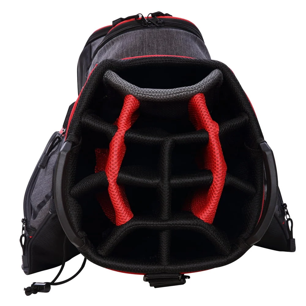 Ram Golf Tour Cart Bag with 14 Way Dividers Top Black, Red