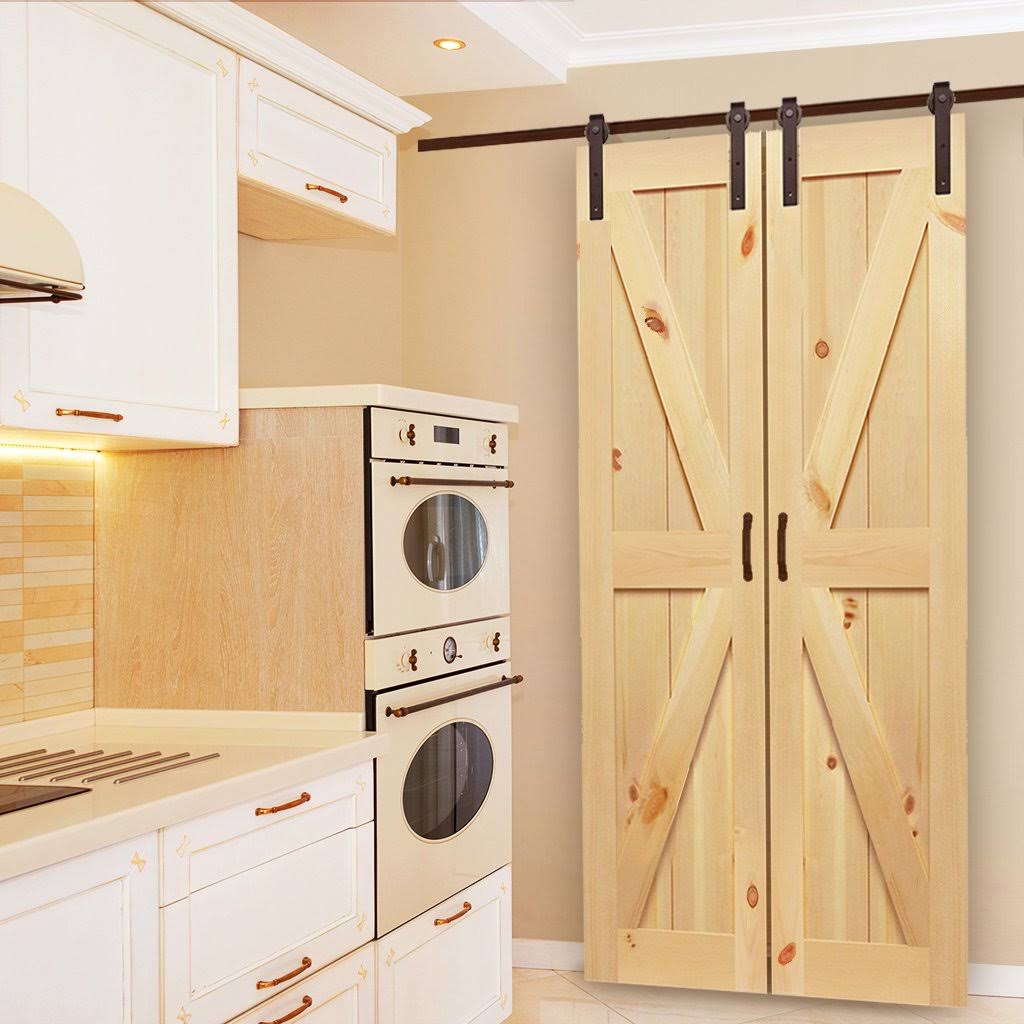 Kimberly Bay 24 in. x 84 in. Solid Pine Unfinished Wood K-Rail Barn Door Slab