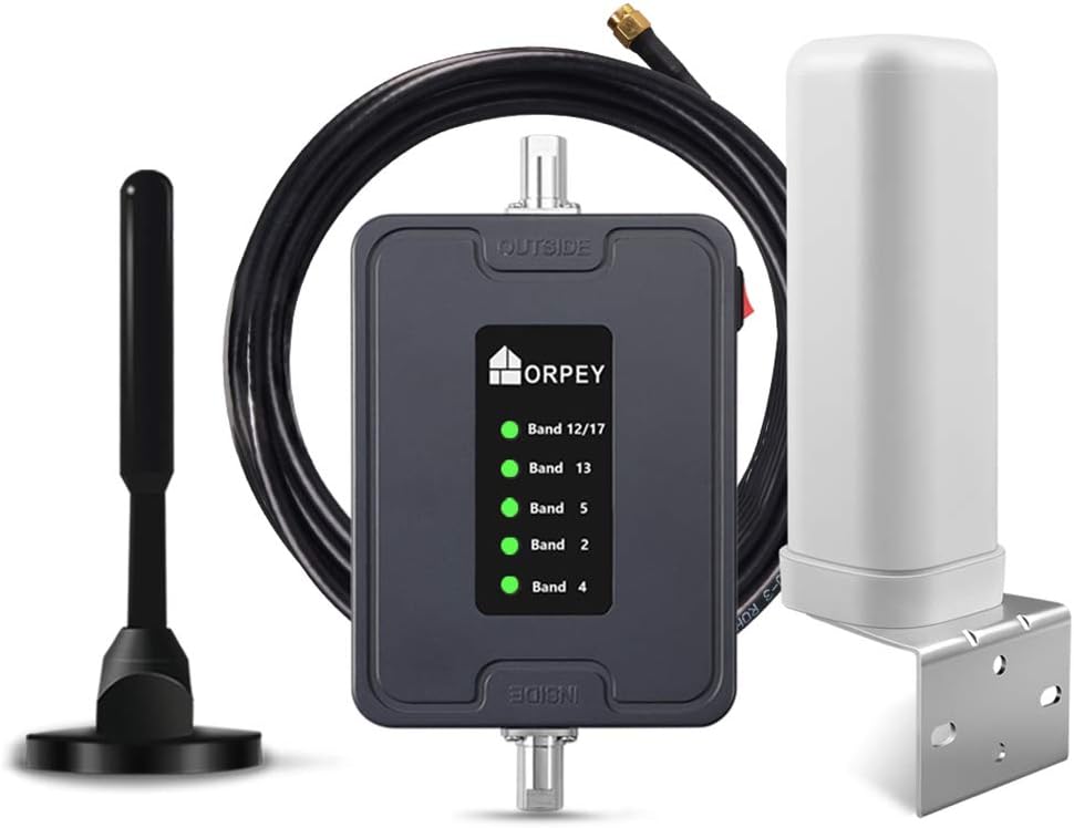 5 Band Cell Phone Signal Booster GSM 3G 4G 5G LTE Signal Repeater Cellular Amplifier for RV, Motorhome,Truck, Small Cabin Vehicle - Supports All US Carriers on Band 2/4/5/12/13/17