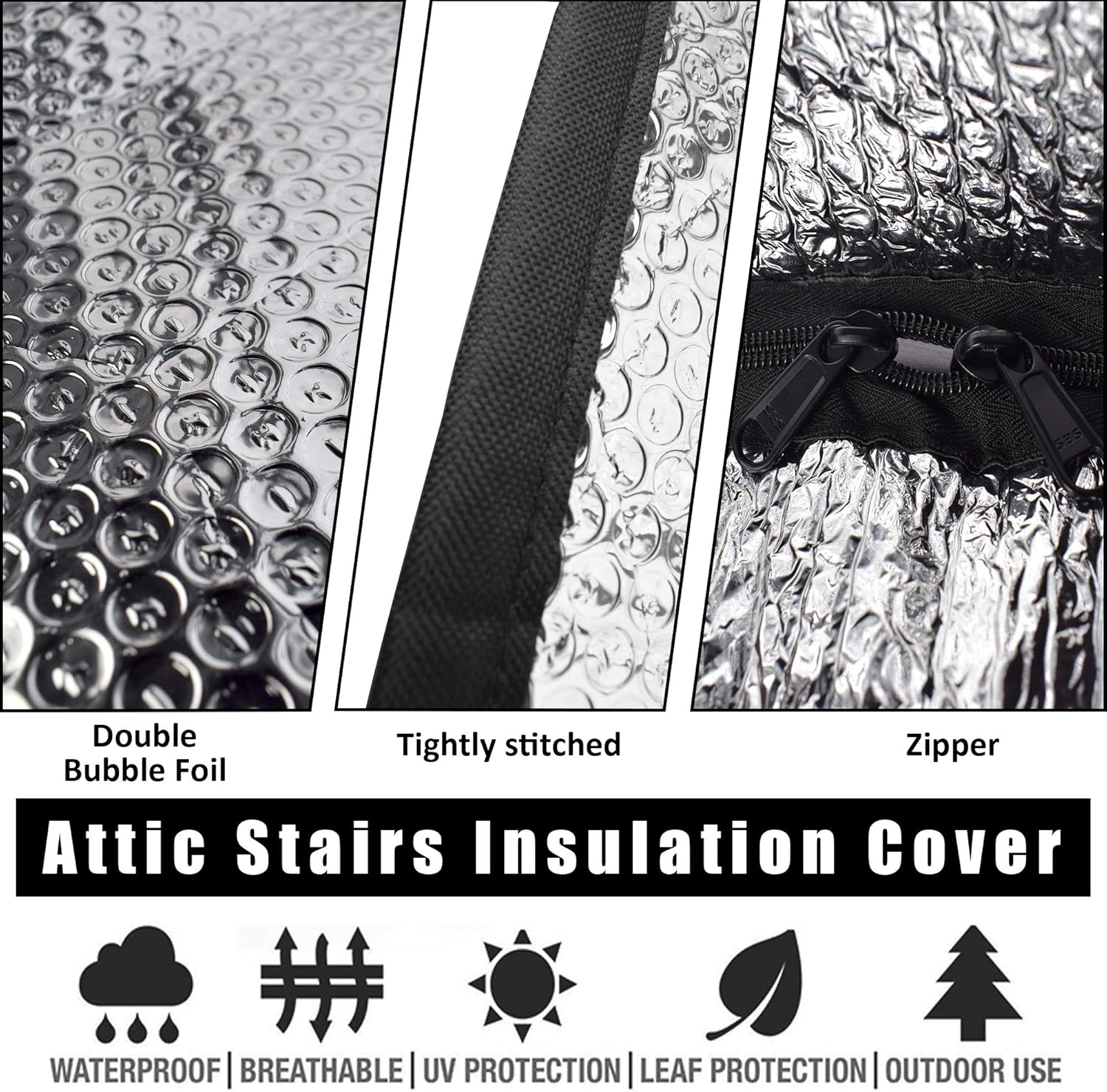 SOKINGCOVER Attic Door Insulation Cover,Attic Staircase Insulation Cover-30"X60"X11"-R Value 15.4, Super Thick Fireproof Attic Staircase Insulation Pack of 2