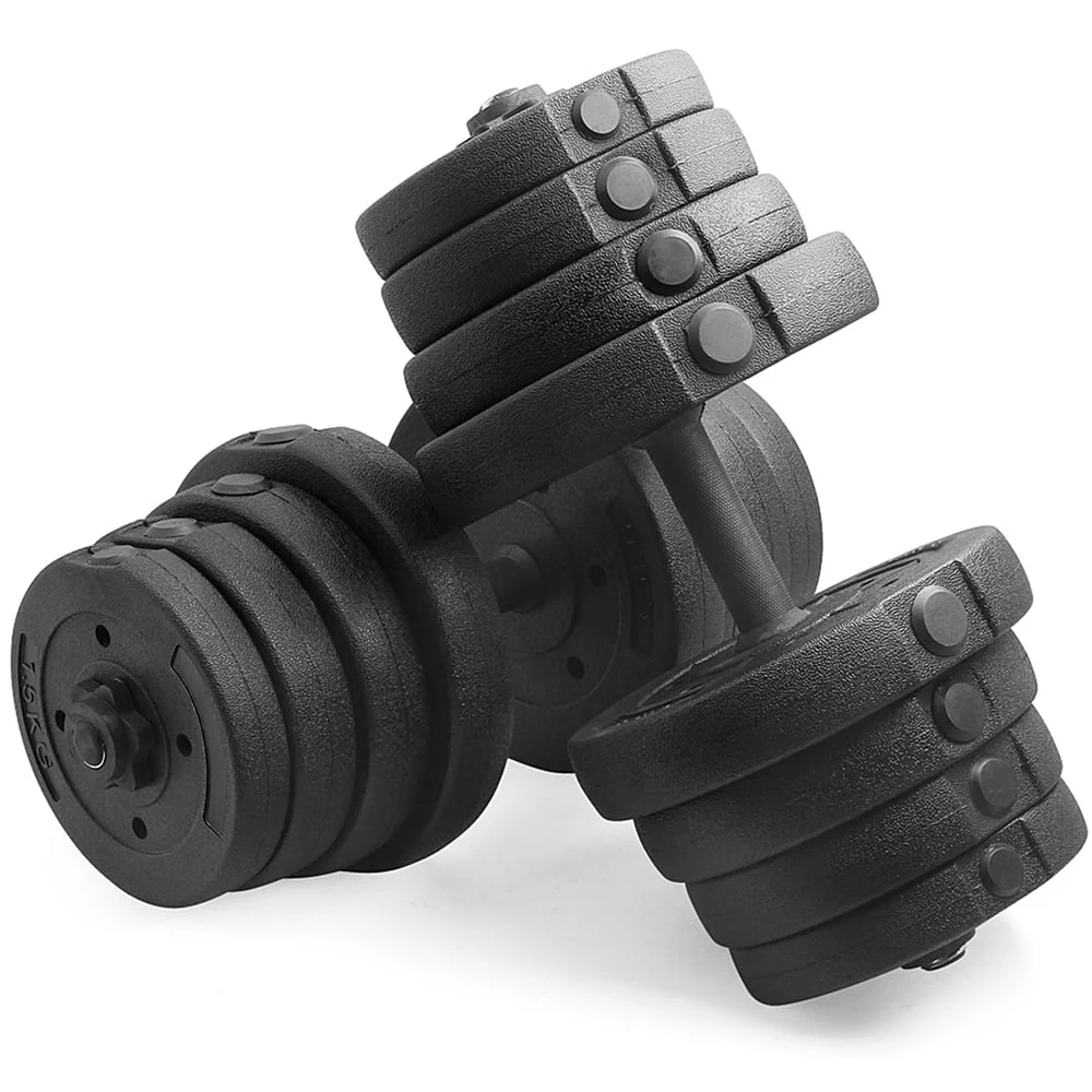 Yaheetech 66LB Adjustable Dumbbell Weight Set Home Training Dumbbell Pair Lifting Black