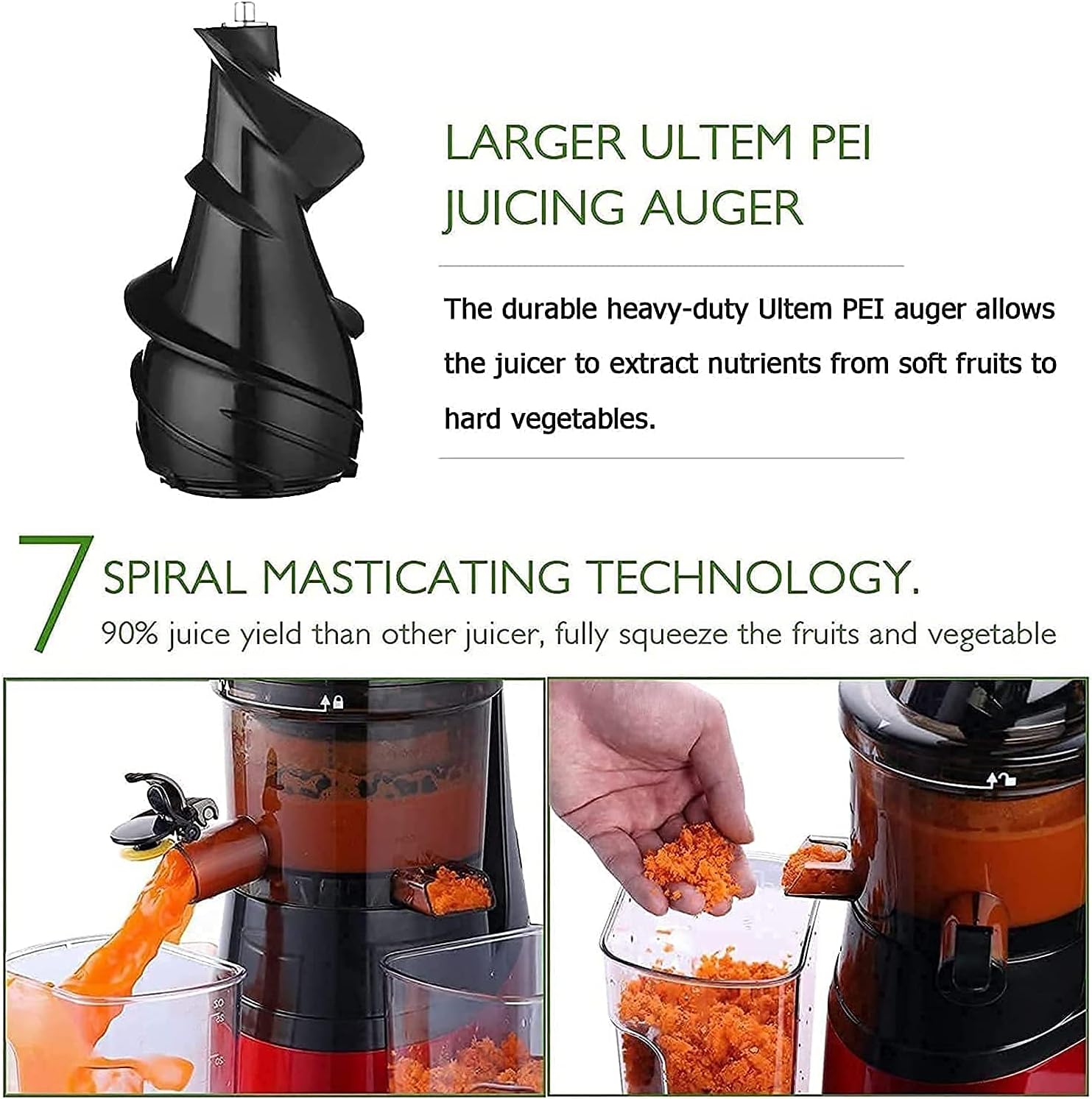 Juicer Machine,Slow Juicer Higher Nutrients And Vitamins Cold Press Juicer Machine For Fruit And Vegetable BPA Free Components