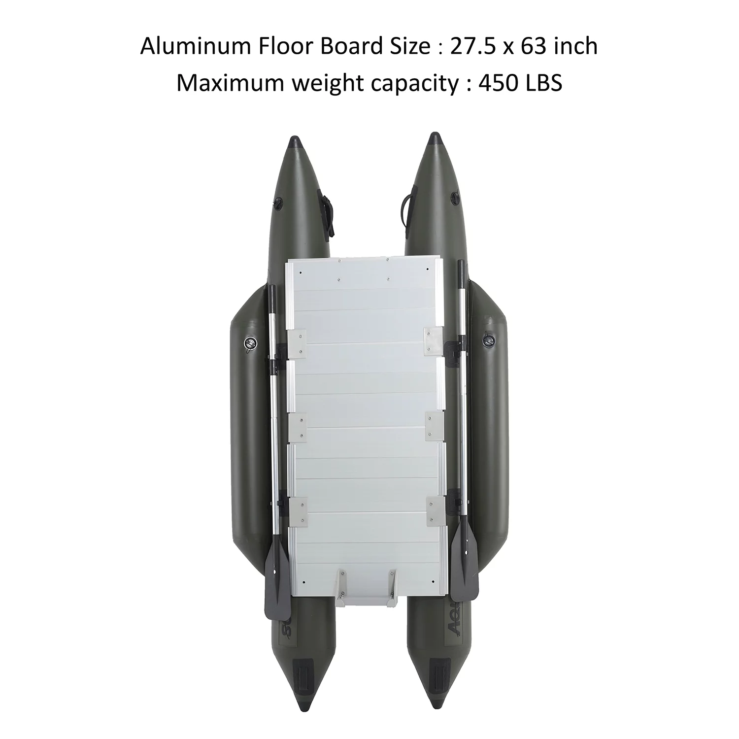 AQUOS 8.8ft Inflatable Pontoon Boat with Haswing White 12V 55LBS Remote Trolling Motor and Foot Control