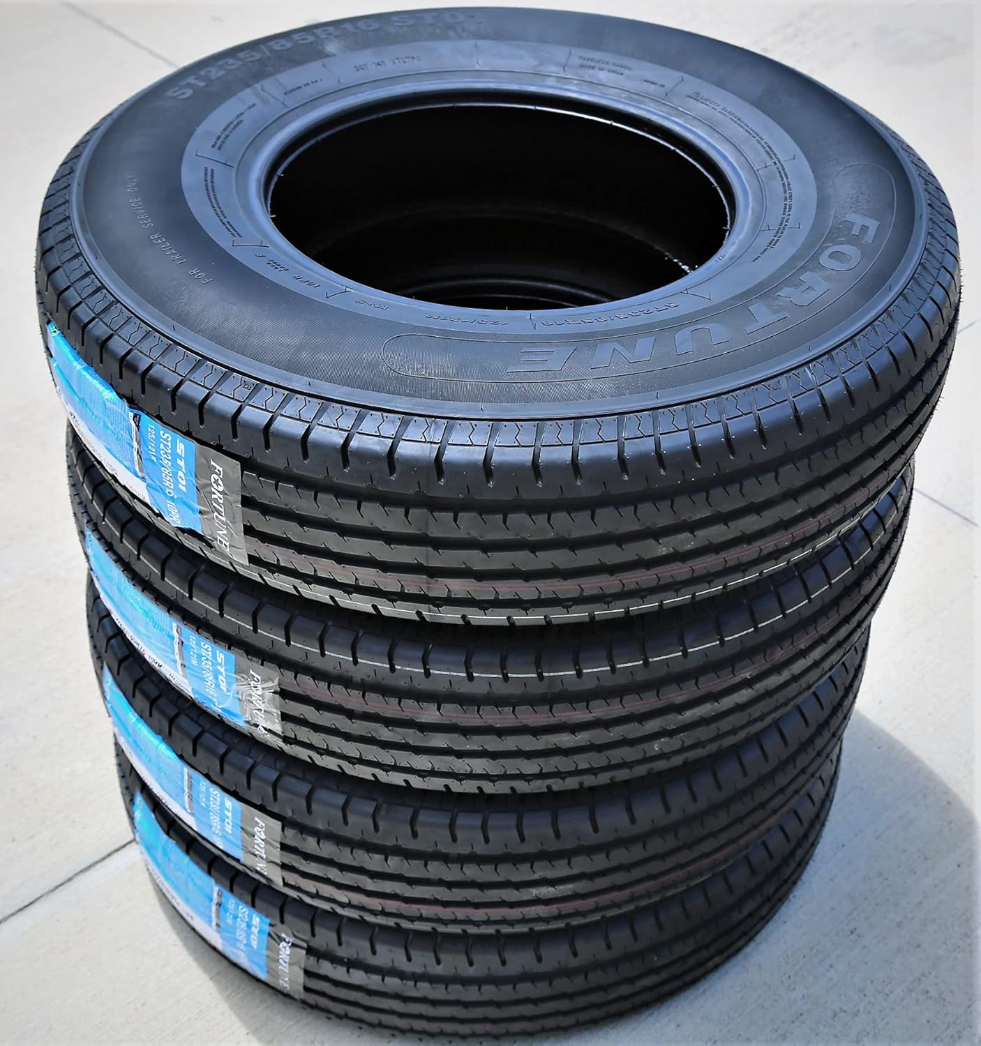 Fortune ST01 Premium Trailer Radial Tire-ST235/85R16 235/85/16 235/85-16 125/121M Load Range E LRE 10-Ply BSW Black Side Wall