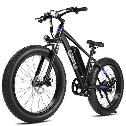 Racer Plus Adult Electric Bicycle, Peak 1000W Motor Electric Bike for Adults, Up to 28MPH 65Miles, 26x4.0 Fat Tire Electric Mountain Bike with 48V 13AH Battery, 7 Speed Front Suspension E Bike