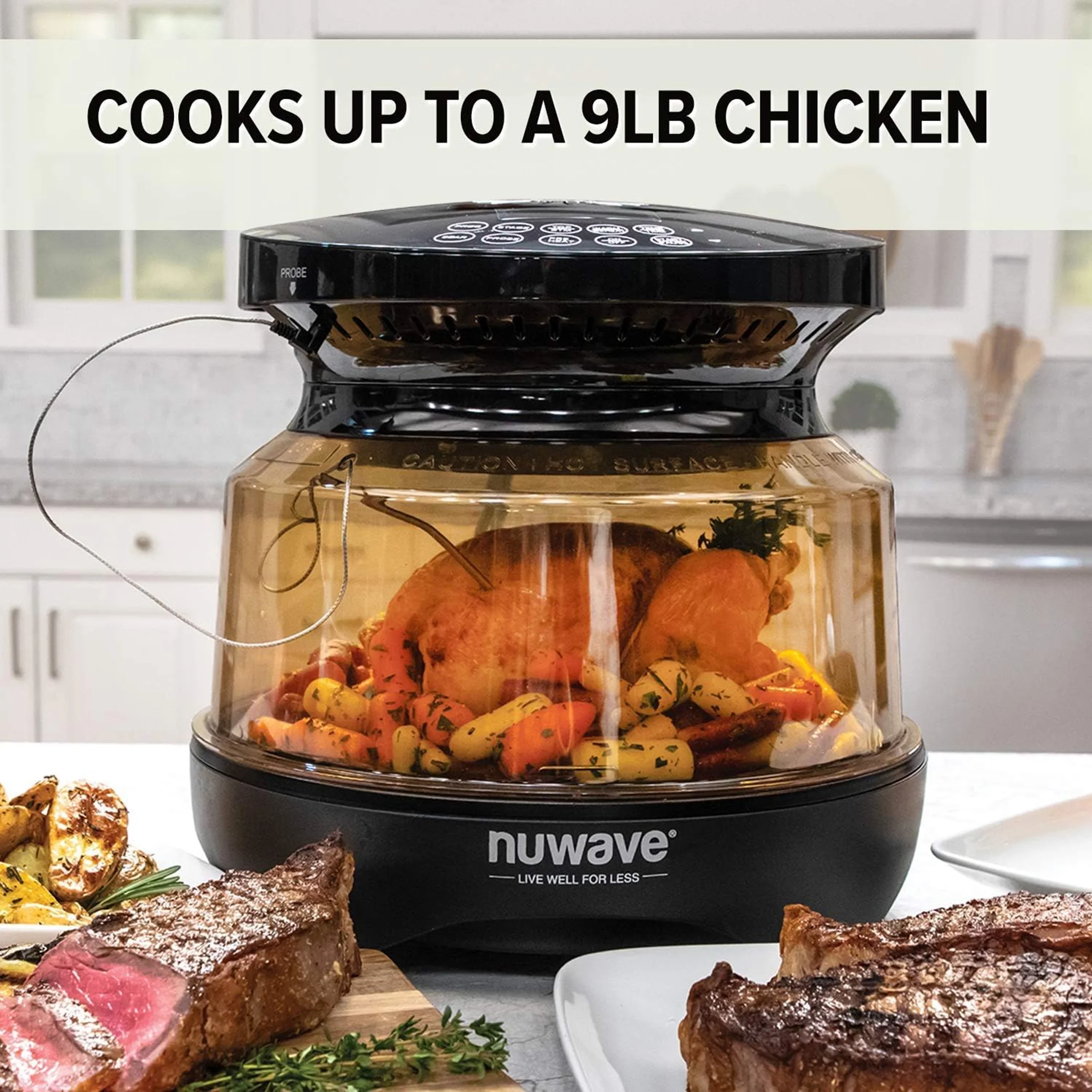 Nuwave  Primo Air Fryer Toaster Oven, New Countertop Toaster Oven Convection Top & Grill for Surround Cooking, Cook Frozen or Fresh, Broil, Bake