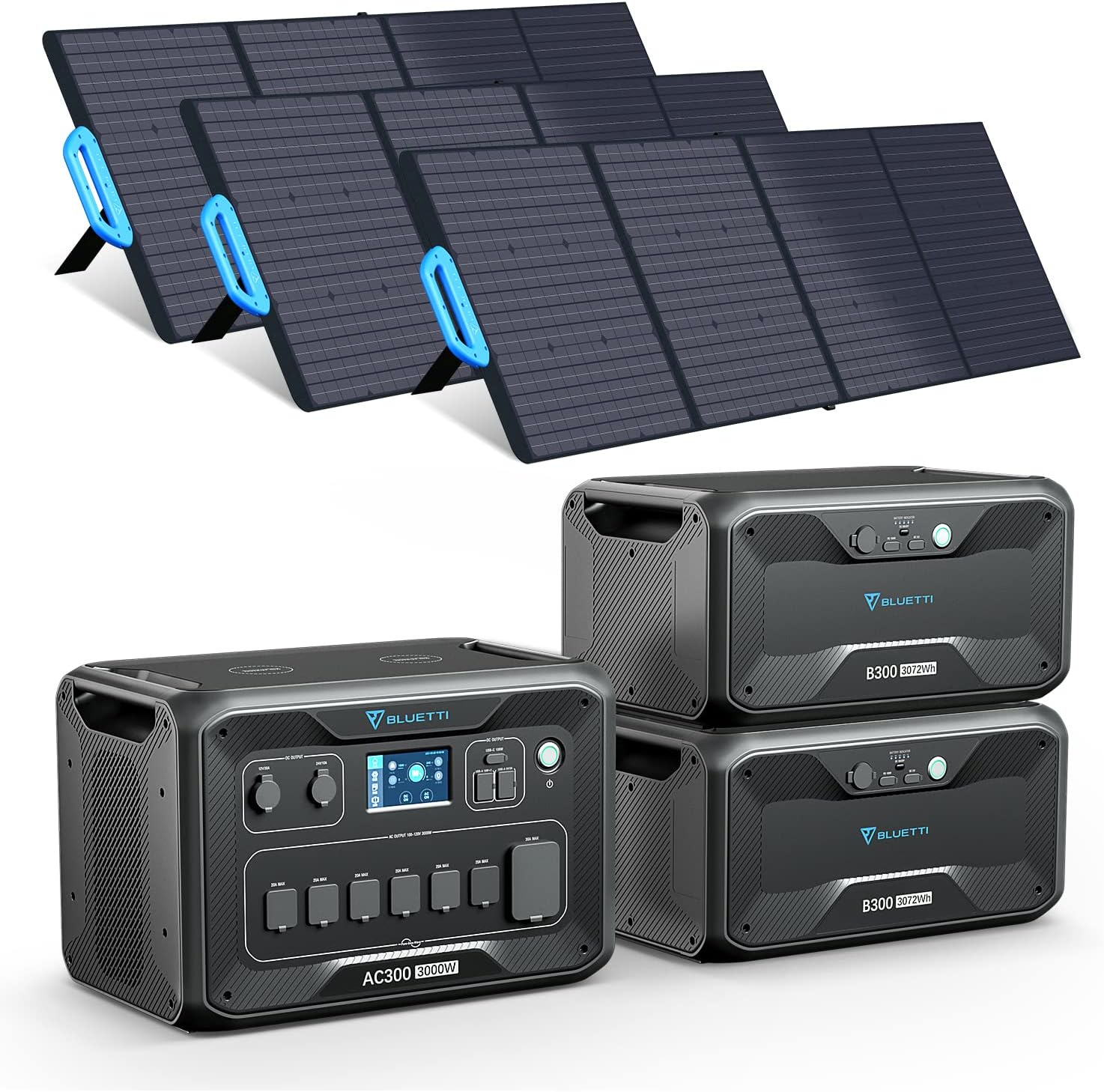 BLUETTI B300 3072Wh Expansion Battery for AC300/AC200MAX/AC200P/EB240/EB150, Expand AC300 w/ 4 Extra Battery,Portable Power Station w/ 100W USB-C & DC12V Emergency Backup Battery for Home Van Outdoor Camp
