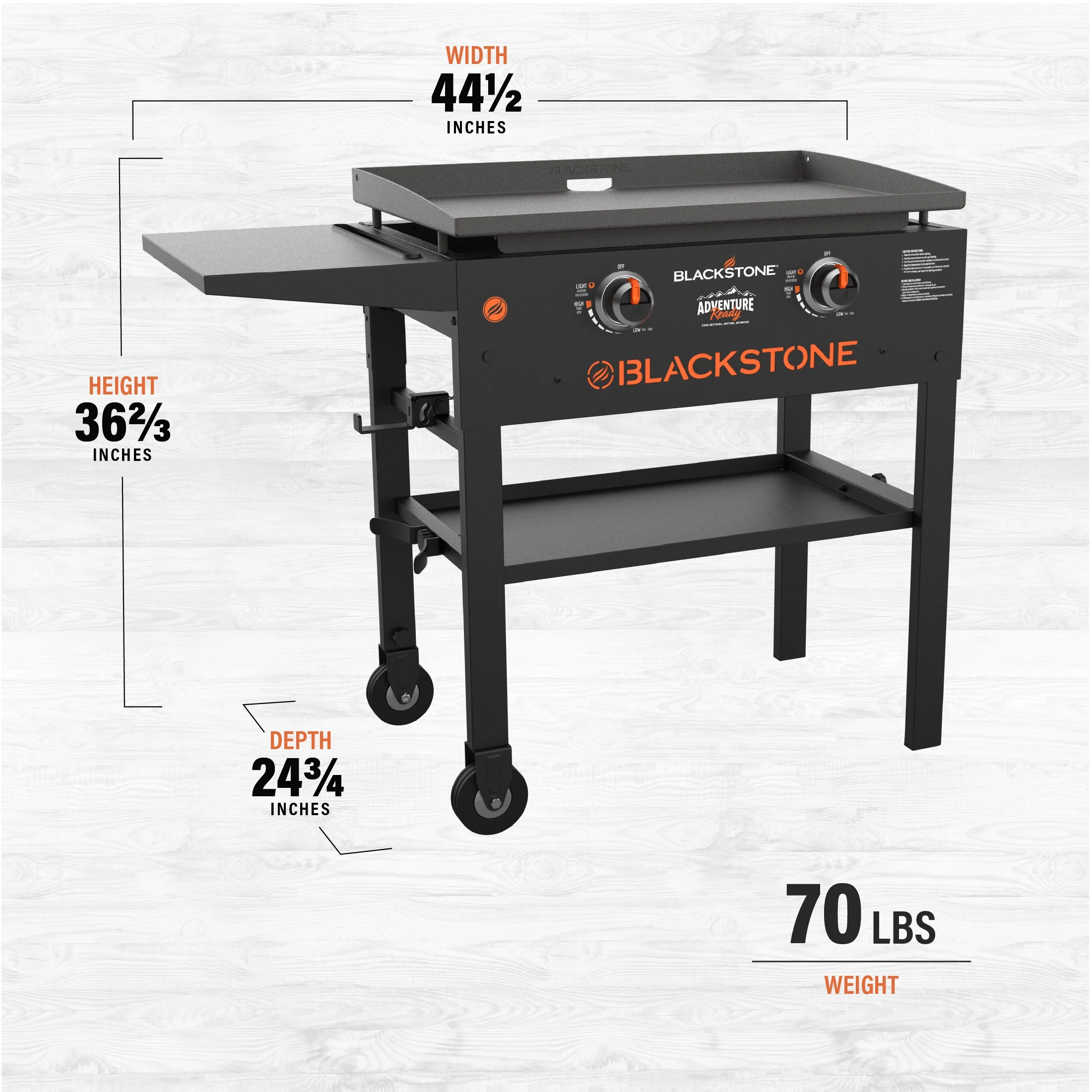 Blackstone Adventure Ready 2-Burner 28" Propane Griddle with Foldable Locking Legs