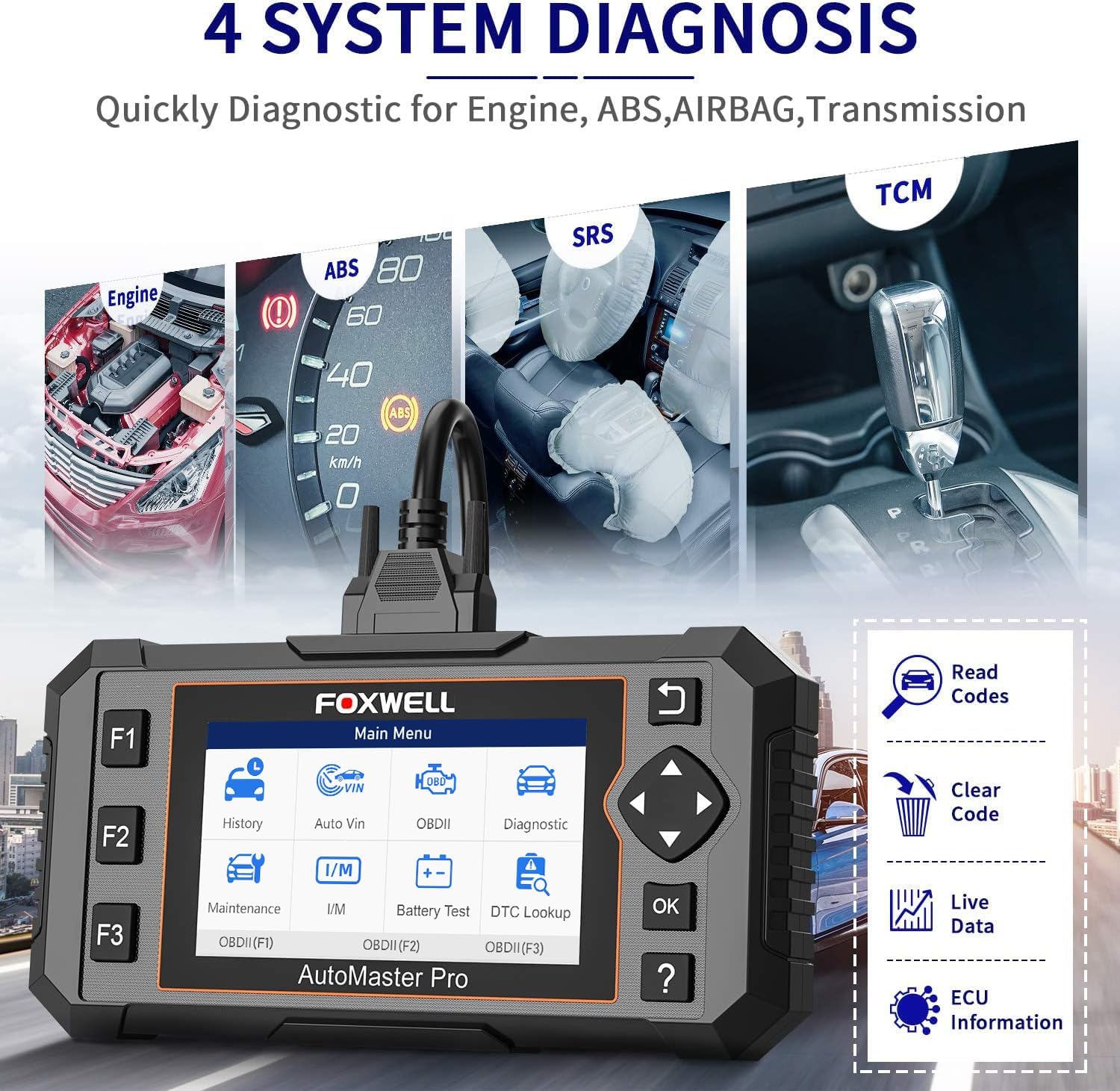 FOXWELL Code Reader NT614 Elite OBD2 Scanner and FOXWELL NT301 Plus 2 IN1 OBD2 Scanner Battery Tester