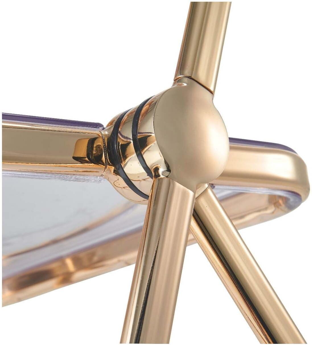 Timeless Trends, Folding Chair with Gold Metal Frame, Foldable for Convenient Storage., Space-Saving, Set of 4