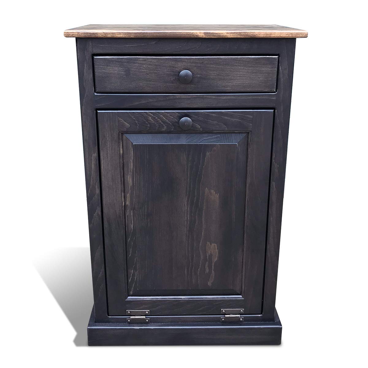 Peaceful Classics Wooden Pull Out Trash Can Cabinet, Handmade Solid Wood Hideaway Trash Holder (Cherry)
