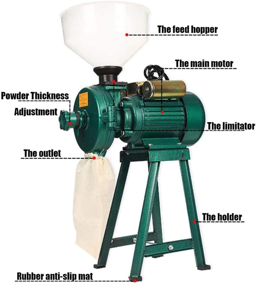 Electric Grain Grinder, 3000W Cereal Rice Corn Coffee Wheat Feed Mill Dry Cereals Grinder With Funnel, Suitable For Home Store
