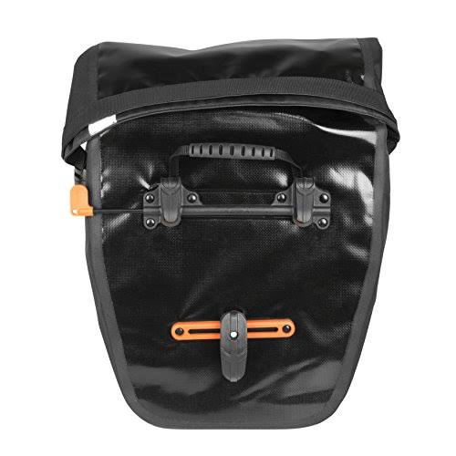 Ibera Bike Pannier Bag - PakRak Clip-On Quick-Release Waterproof Bicycle Panniers (Pair) (Black)