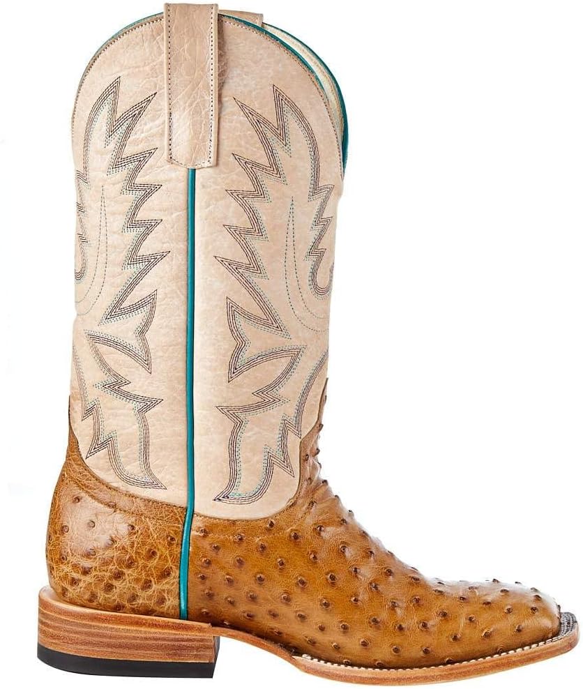 Women's Top Hand Antique Saddle Full Quill Ostrich Cowgirl Boot Brown 10 B