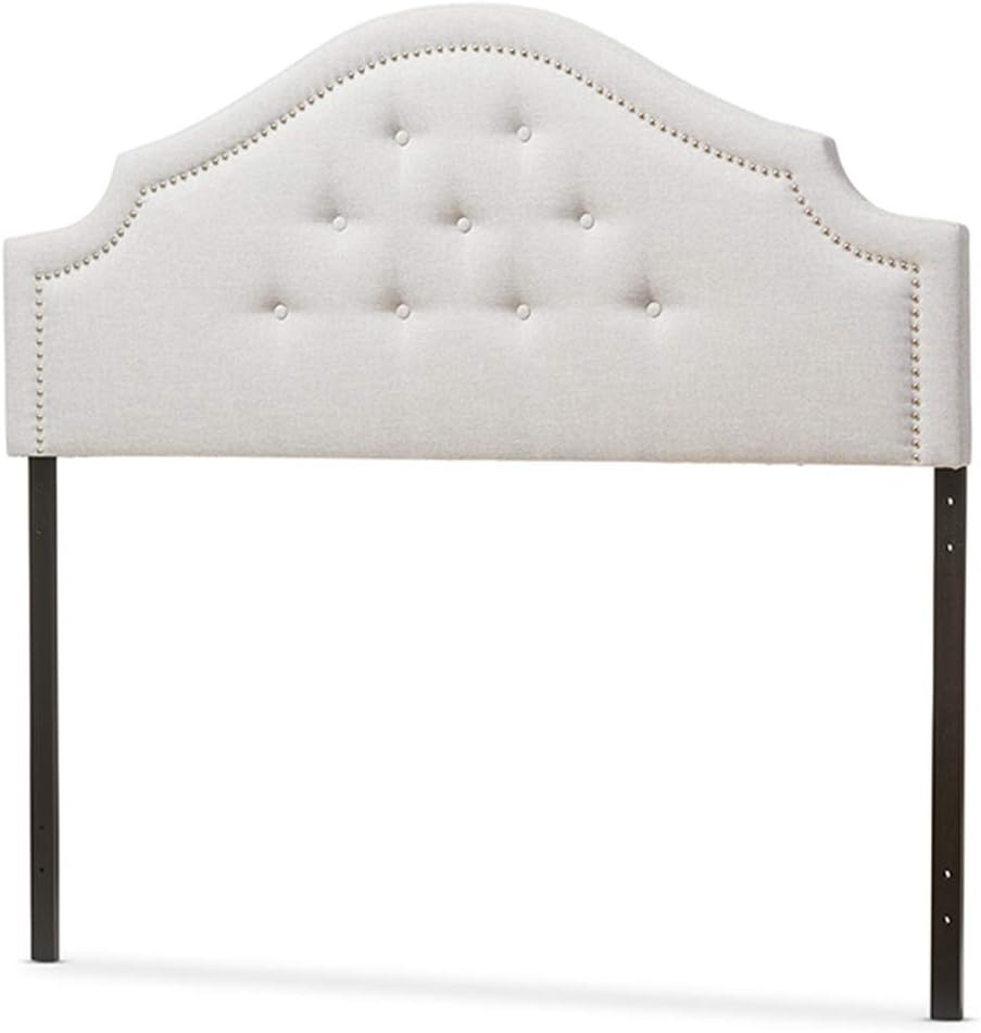 Baxton Studio Cora Upholstered Full Headboard in Grayish Beige