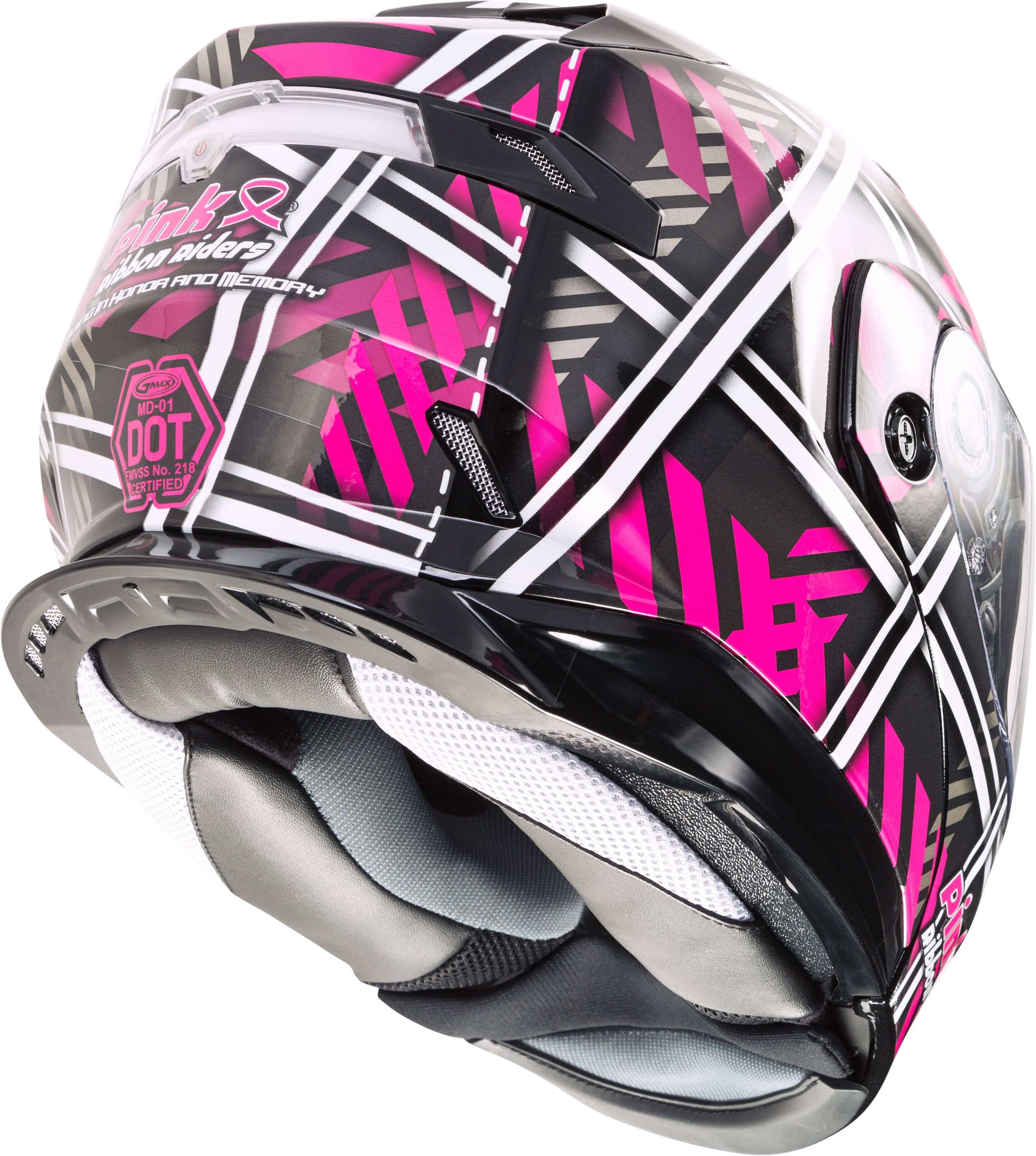 GMAX (G1012406) MD-01 Pink Ribbon Riders Helmet Black/Pink LG