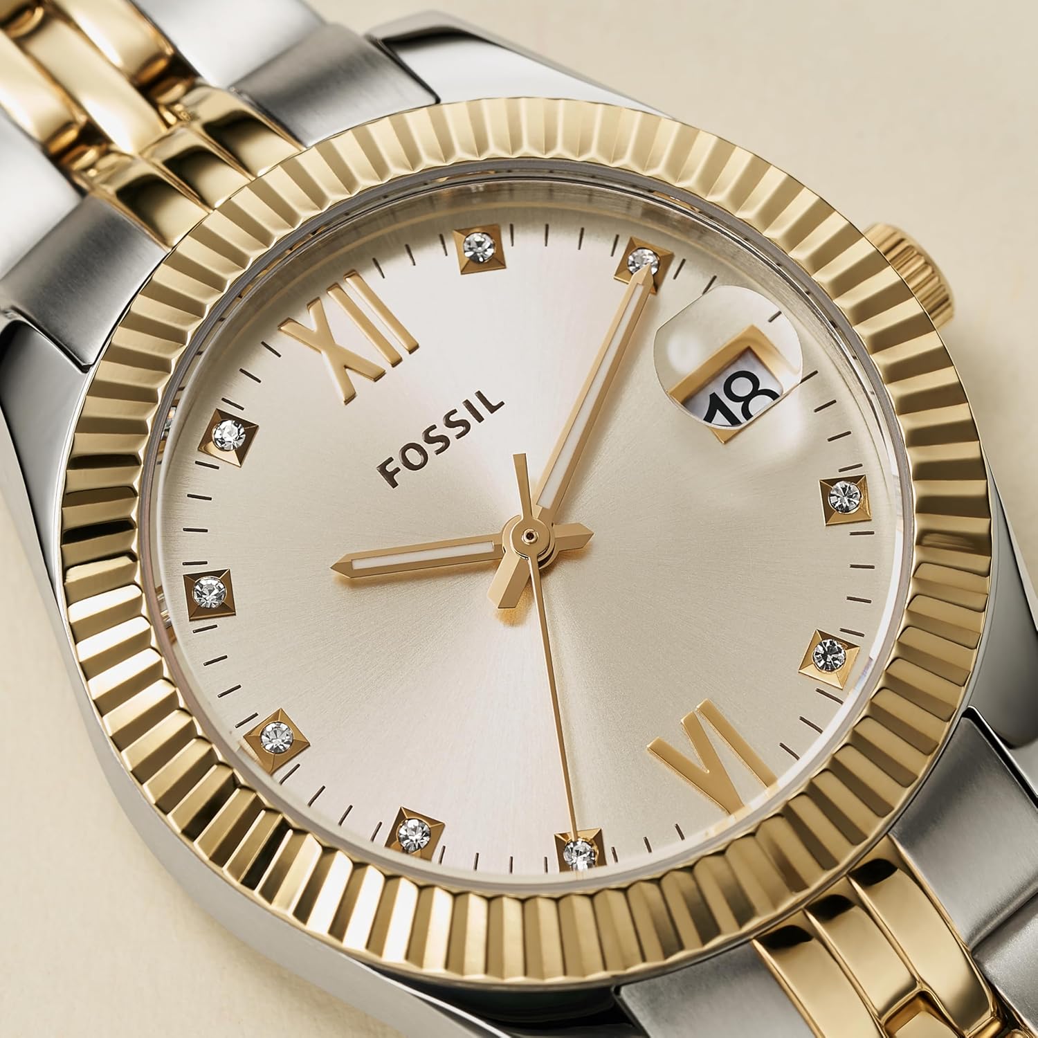Fossil Women's Scarlette Mini Quartz Stainless Steel Three-Hand Watch, Color: Gold/Silver (Model: ES4949)