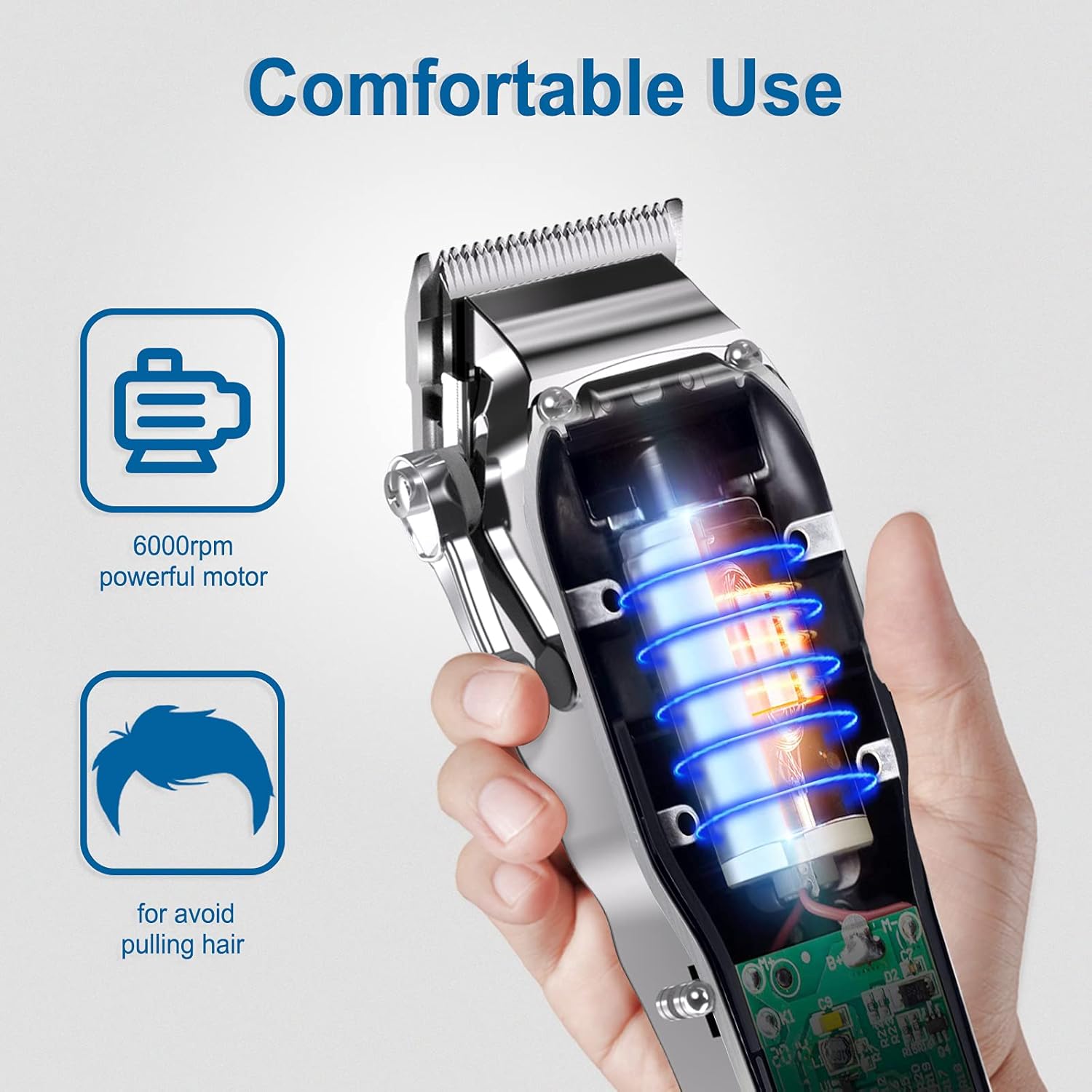 JUSTSTONE Hair Clippers for Men Professional Cordless Clippers for Hair Cutting with LED Display, Rechargeable Hair Trimmer for Men Adjustable Barbers Grooming Kit Haircut Pack of 2