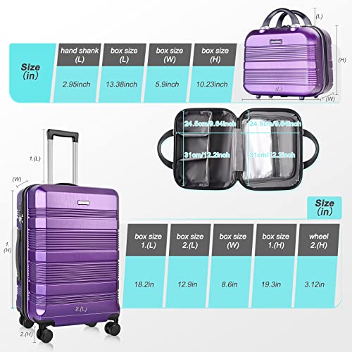 28" Expandable Luggage, Lightweight ABS+PC Carrying Suitcase with TSA Lock, Hard Case Luggage with Swivel Wheels (Black, 28" Check in)