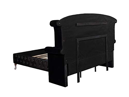 Deanna Tufted Upholstered Bed Black, Queen