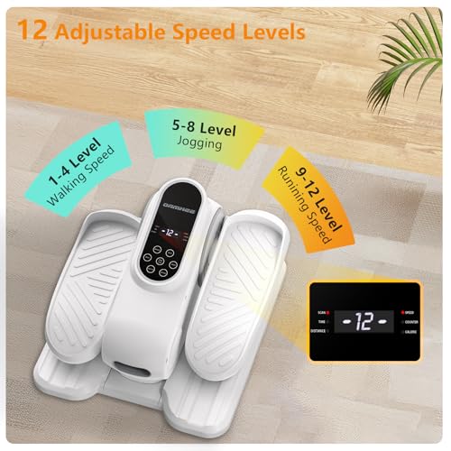 Under Desk Exercise Machine, Electric Leg Exerciser As Seen On TV, 12 Speed Foot Exerciser While Sitting for Seniors, Portable Mini Seated Pedal Exerciser for Home Office