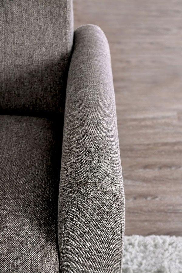 Transitional Brown Linen-like Fabric Living Room Set 3pcs FOA Lauritz