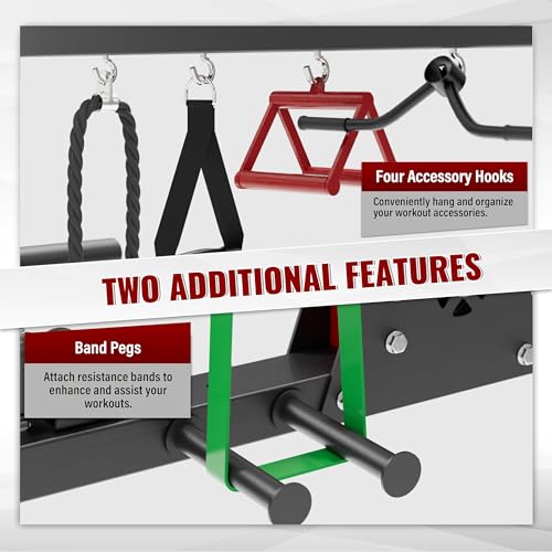 MAJOR FITNESS F22 Multi-Functional Power Rack—1600lbs Capacity All-in-One Squat Rack with Dual Pulley System for Home Gym Strength Training