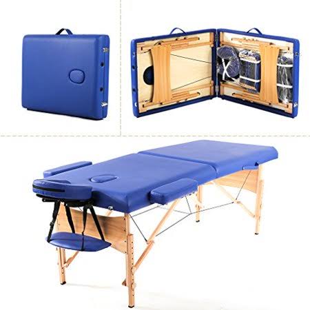 Massage Table Massage Bed Spa Bed 73 inch Height Adjustable 2 Folding Portable Massage Table w/ Carry Case Salon Bed