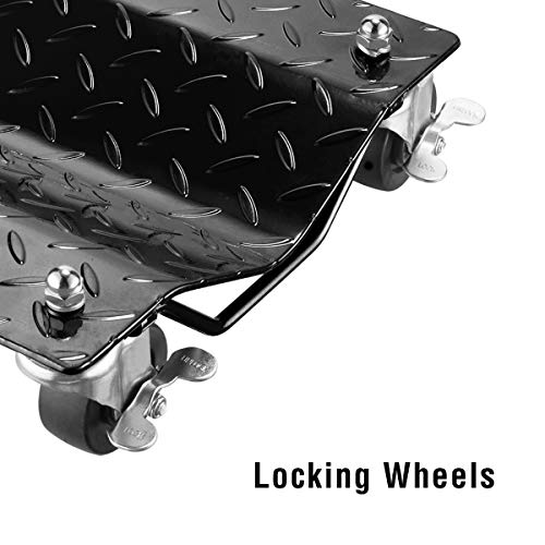 Car Dolly Set of 4 - Under Vehicle Tire Skates with Heavy-Duty Roller Wheel Casters - For Moving, Positioning Vehicles or Boats by Pentagon (Black)