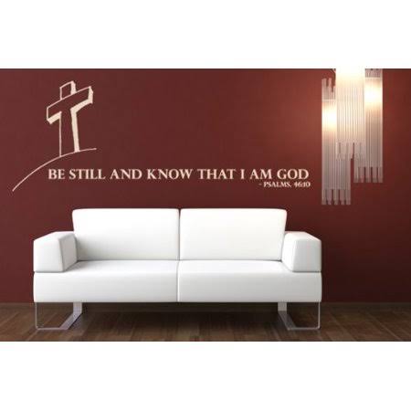 (Violet, 59inx22in) - Be Still and Know that I Am God - Psalms 46:10 Wall Decal - Wall Sticker, Mural Vinyl Art Home Decor
