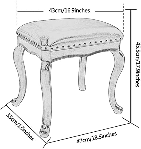 Vanity Stool Bedroom Vanity Chair Upholstered Seat Vanity Benches Dressing Stool Solid Wood Makeup Stool Simple Shoe Bench Bedroom Leather Stool Fashion Dressing Chair